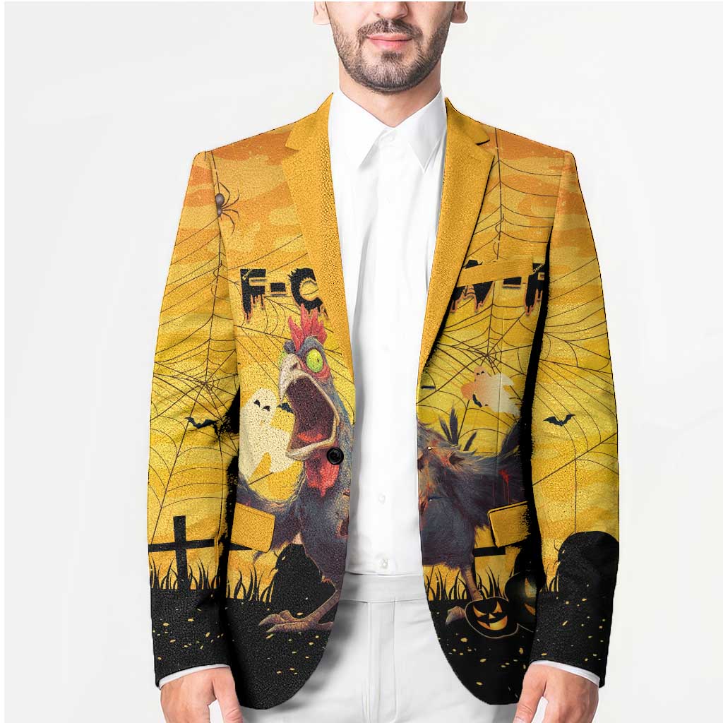 Personalized Funny Halloween Zombie Chicken Blazer F’Caw Scary Poultry - Wonder Print Shop