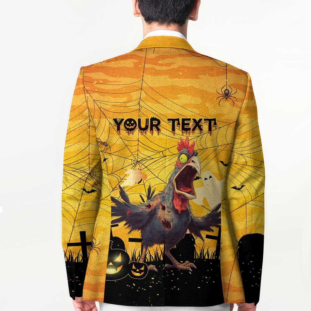Personalized Funny Halloween Zombie Chicken Blazer F’Caw Scary Poultry - Wonder Print Shop
