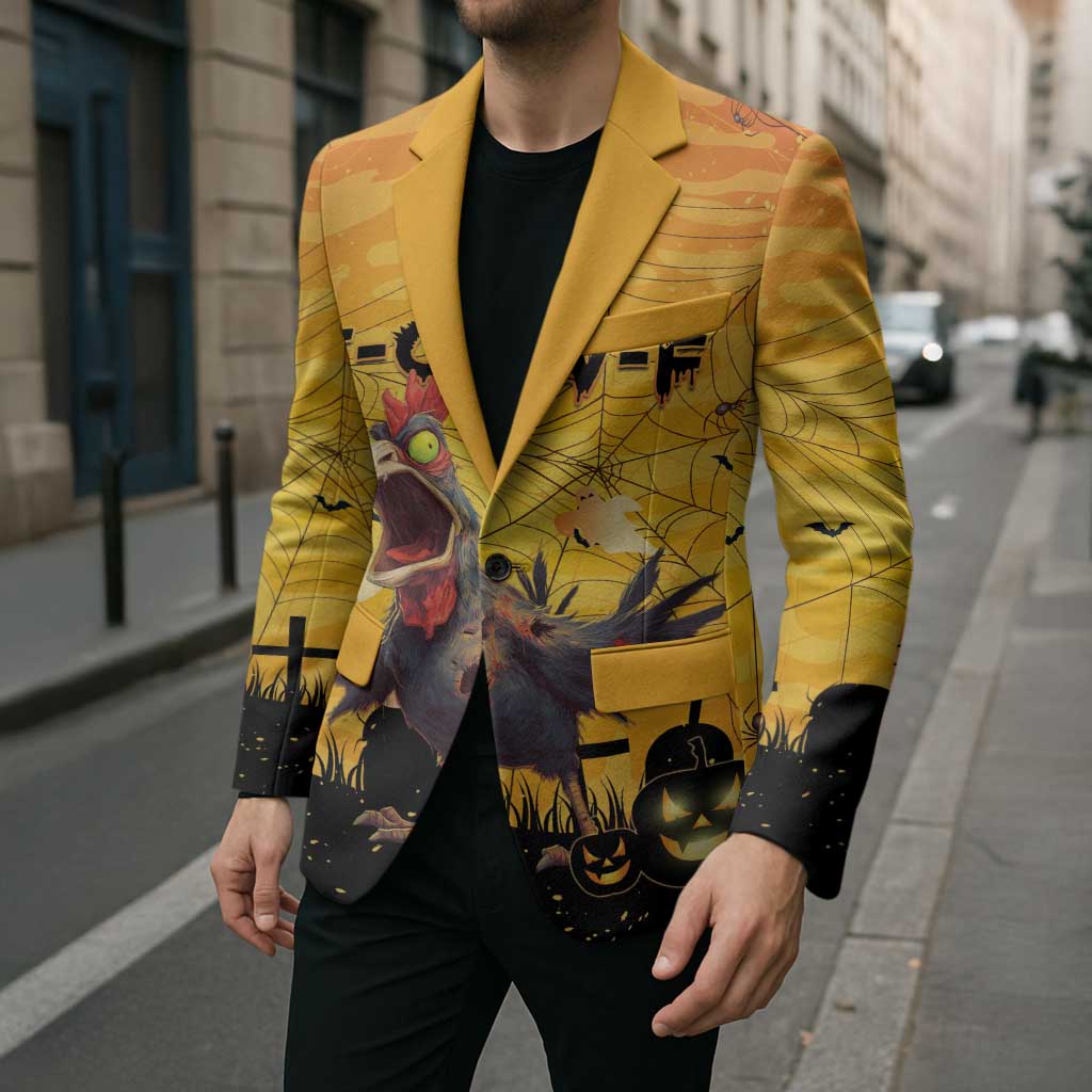 Personalized Funny Halloween Zombie Chicken Blazer F’Caw Scary Poultry - Wonder Print Shop