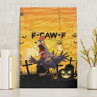 Funny Halloween Zombie Chicken Canvas Wall Art F’Caw Scary Poultry - Wonder Print Shop