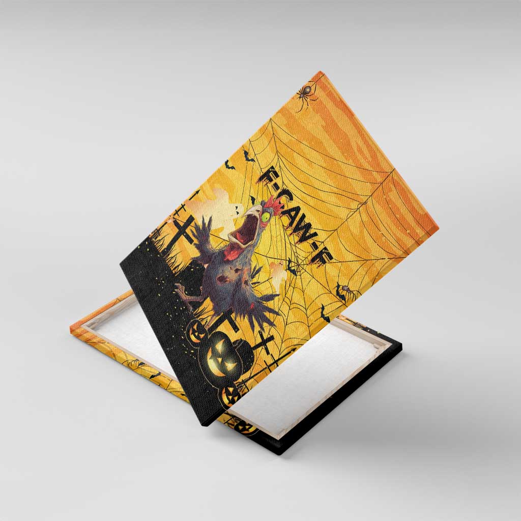 Funny Halloween Zombie Chicken Canvas Wall Art F’Caw Scary Poultry - Wonder Print Shop