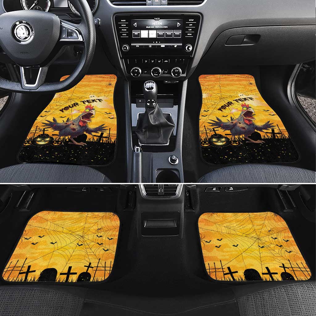 Personalized Funny Halloween Zombie Chicken Car Mats F’Caw Scary Poultry - Wonder Print Shop