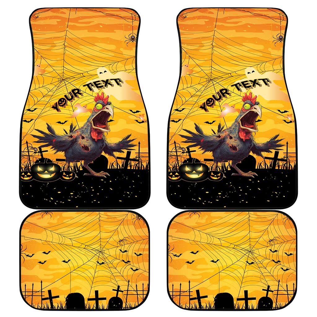 Personalized Funny Halloween Zombie Chicken Car Mats F’Caw Scary Poultry - Wonder Print Shop