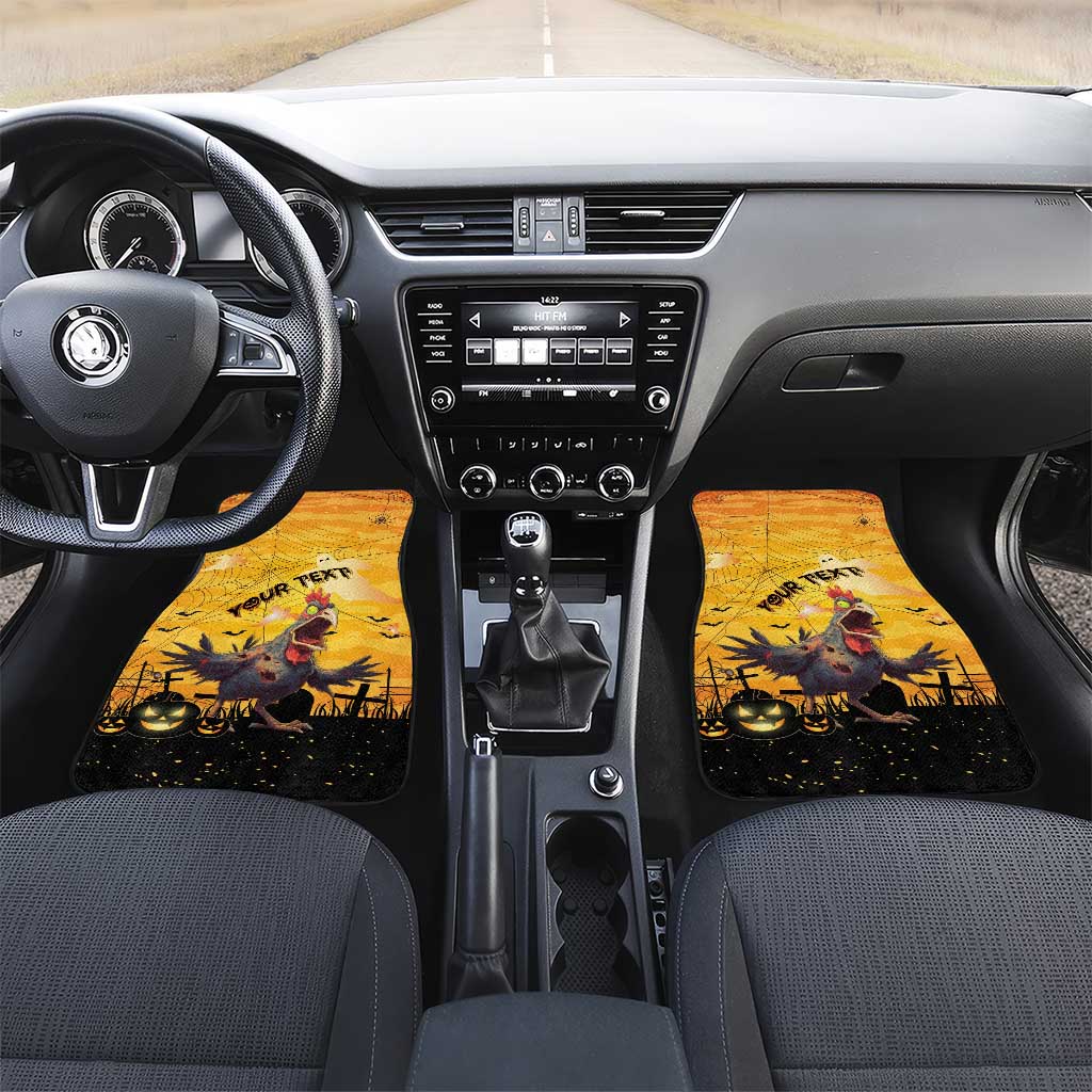 Personalized Funny Halloween Zombie Chicken Car Mats F’Caw Scary Poultry - Wonder Print Shop