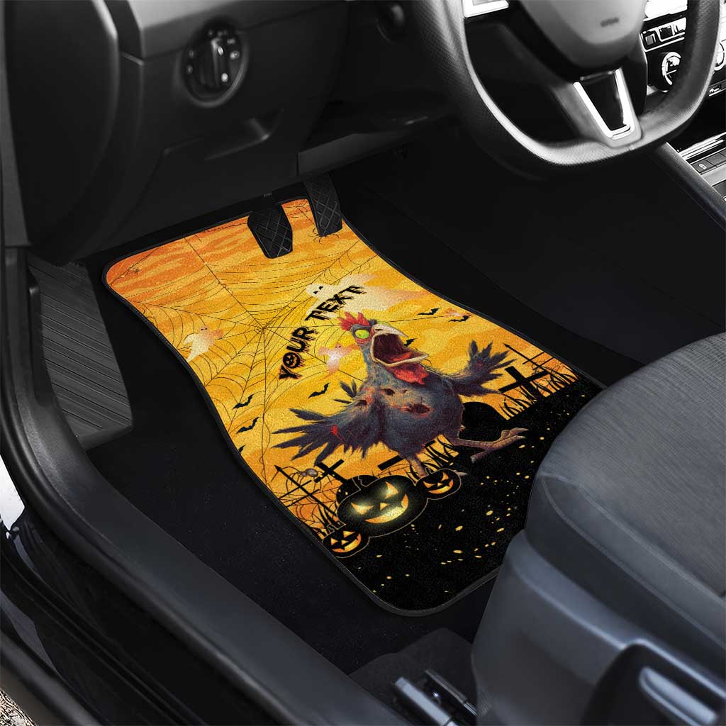 Personalized Funny Halloween Zombie Chicken Car Mats F’Caw Scary Poultry - Wonder Print Shop