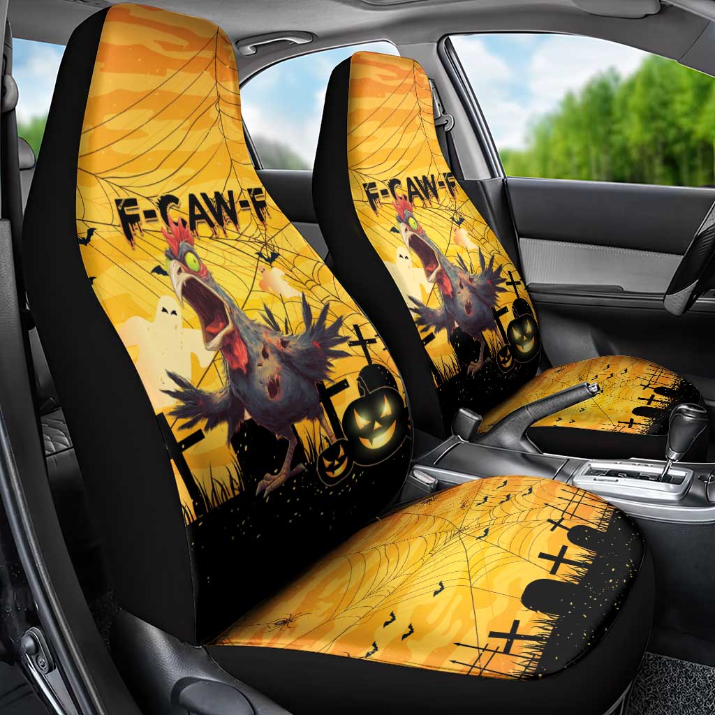 Funny Halloween Zombie Chicken Car Seat Cover F’Caw Scary Poultry - Wonder Print Shop