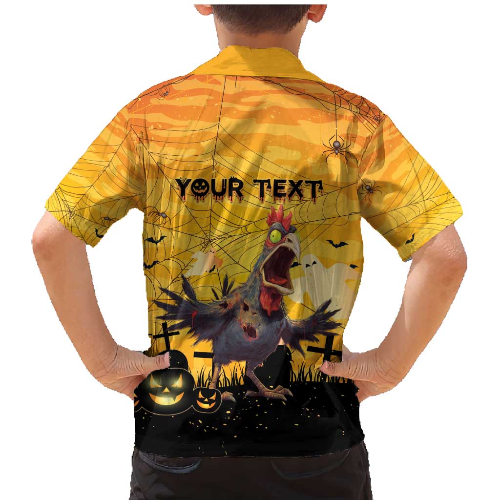 Personalized Funny Halloween Zombie Chicken Family Matching Mermaid Dress and Hawaiian Shirt F’Caw Scary Poultry - Wonder Print Shop