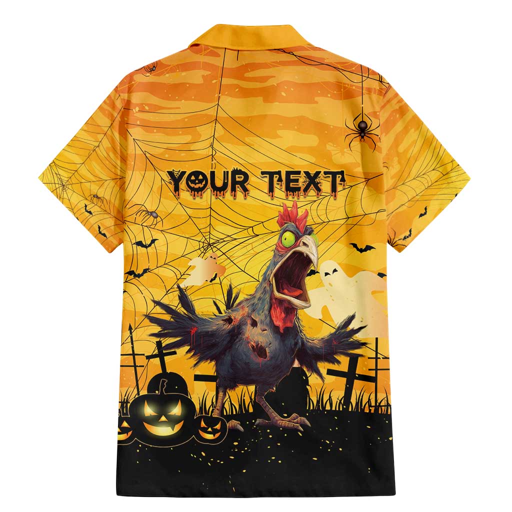 Personalized Funny Halloween Zombie Chicken Family Matching Mermaid Dress and Hawaiian Shirt F’Caw Scary Poultry - Wonder Print Shop