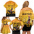 Personalized Funny Halloween Zombie Chicken Family Matching Off Shoulder Short Dress and Hawaiian Shirt F’Caw Scary Poultry - Wonder Print Shop