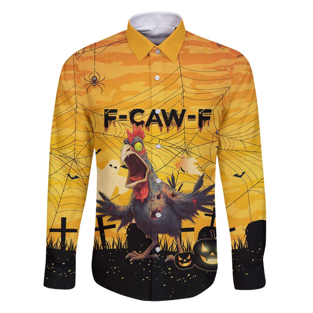 Personalized Funny Halloween Zombie Chicken Family Matching Puletasi and Hawaiian Shirt F’Caw Scary Poultry - Wonder Print Shop