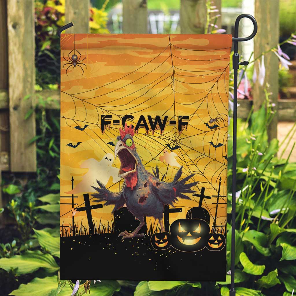 Funny Halloween Zombie Chicken Garden Flag F’Caw Scary Poultry - Wonder Print Shop