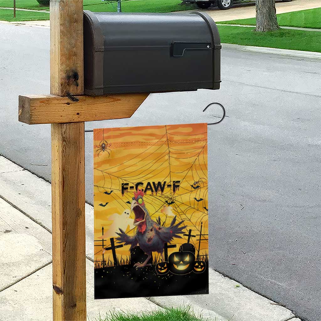 Funny Halloween Zombie Chicken Garden Flag F’Caw Scary Poultry - Wonder Print Shop