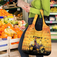 Funny Halloween Zombie Chicken Grocery Bag F’Caw Scary Poultry - Wonder Print Shop
