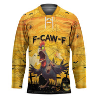 Personalized Funny Halloween Zombie Chicken Hockey Jersey F’Caw Scary Poultry - Wonder Print Shop