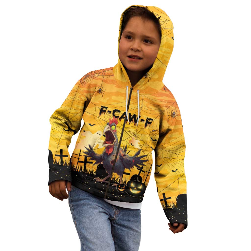 Personalized Funny Halloween Zombie Chicken Kid Hoodie F’Caw Scary Poultry - Wonder Print Shop