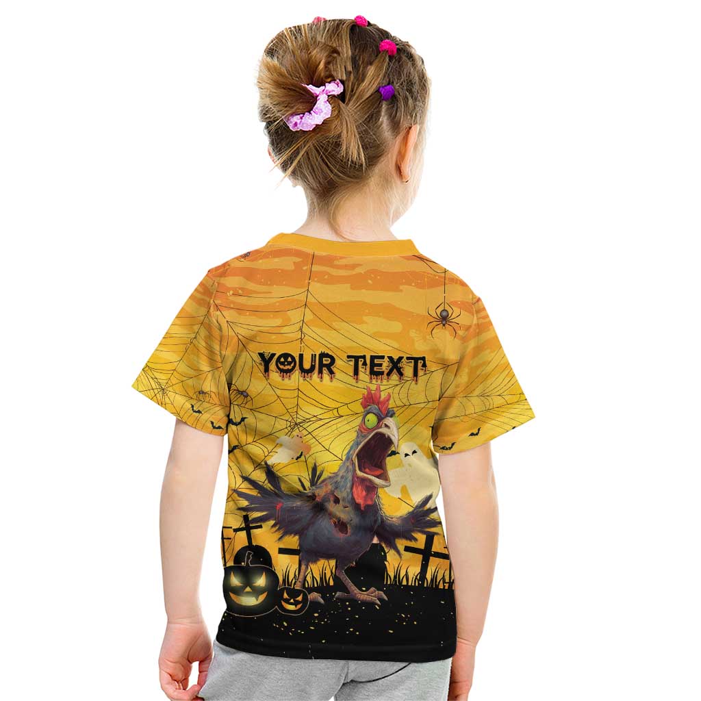 Personalized Funny Halloween Zombie Chicken Kid T Shirt F’Caw Scary Poultry - Wonder Print Shop