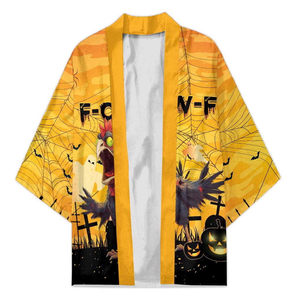 Personalized Funny Halloween Zombie Chicken Kimono F’Caw Scary Poultry - Wonder Print Shop