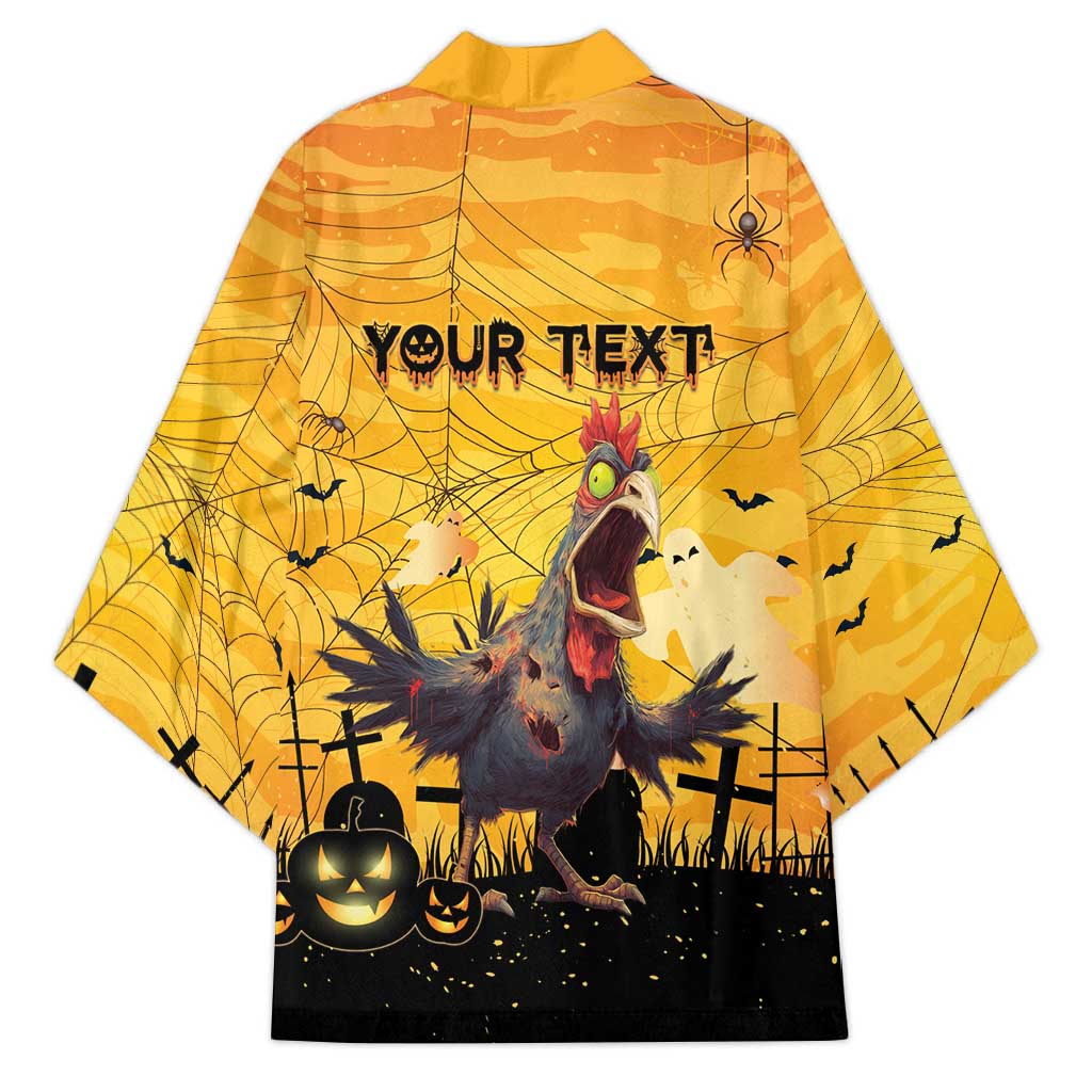 Personalized Funny Halloween Zombie Chicken Kimono F’Caw Scary Poultry - Wonder Print Shop