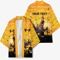 Personalized Funny Halloween Zombie Chicken Kimono F’Caw Scary Poultry - Wonder Print Shop
