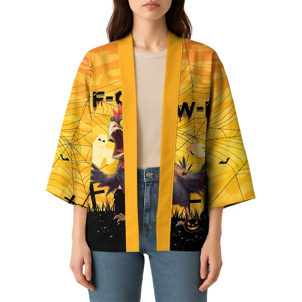 Personalized Funny Halloween Zombie Chicken Kimono F’Caw Scary Poultry - Wonder Print Shop