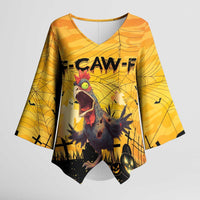 Personalized Funny Halloween Zombie Chicken Kimono Sleeve Blouse F’Caw Scary Poultry - Wonder Print Shop