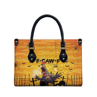 Funny Halloween Zombie Chicken Leather Bag F’Caw Scary Poultry - Wonder Print Shop
