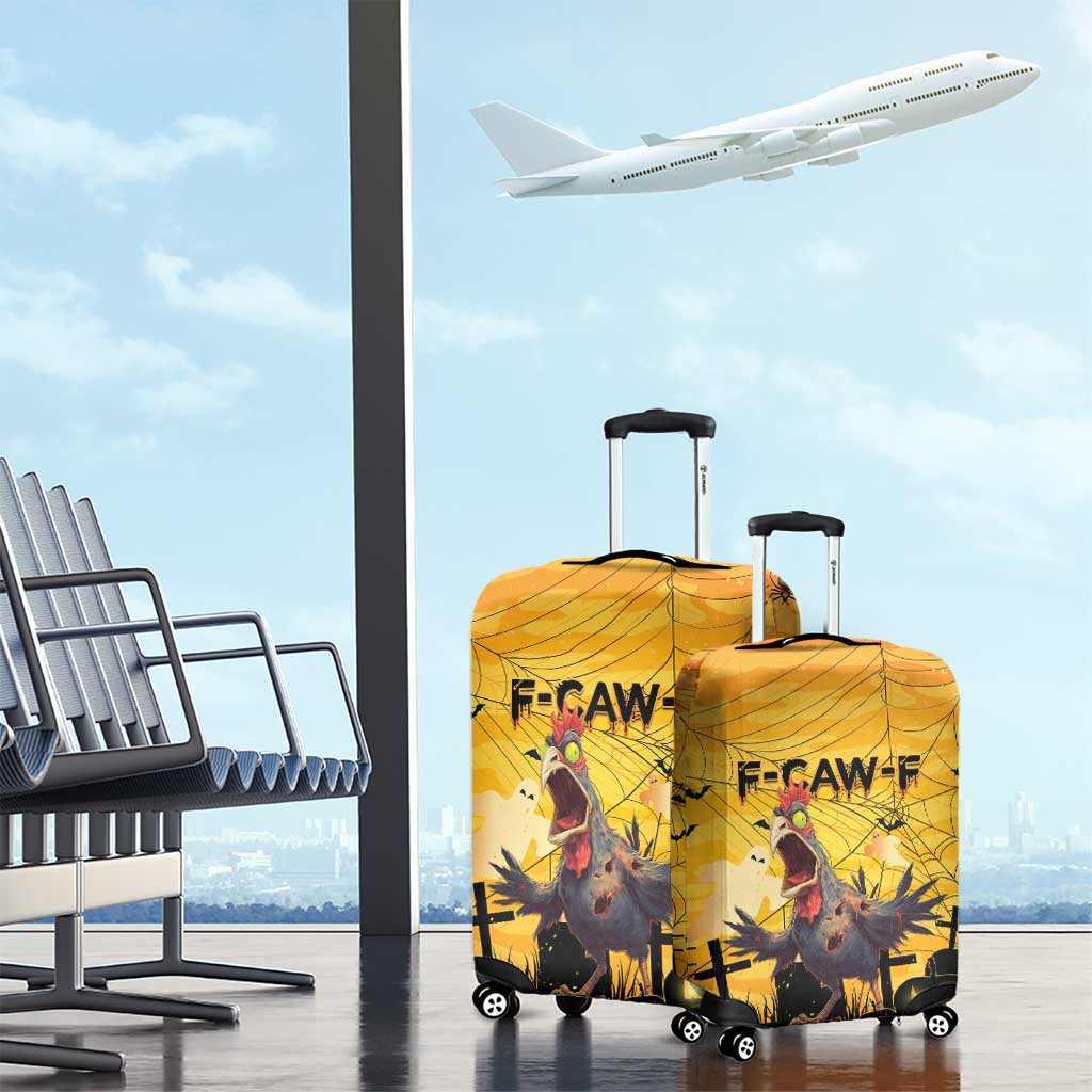 Funny Halloween Zombie Chicken Luggage Cover F’Caw Scary Poultry - Wonder Print Shop