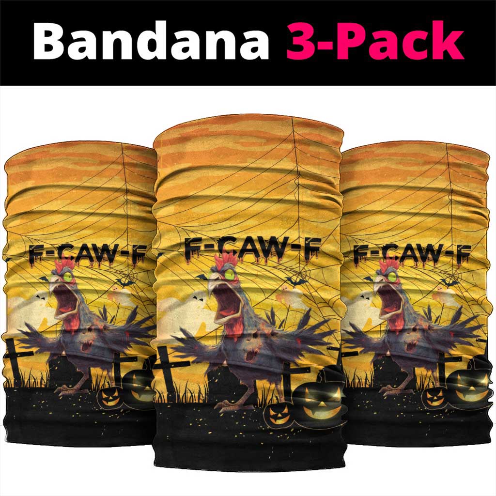 Funny Halloween Zombie Chicken Neck Gaiter F’Caw Scary Poultry - Wonder Print Shop