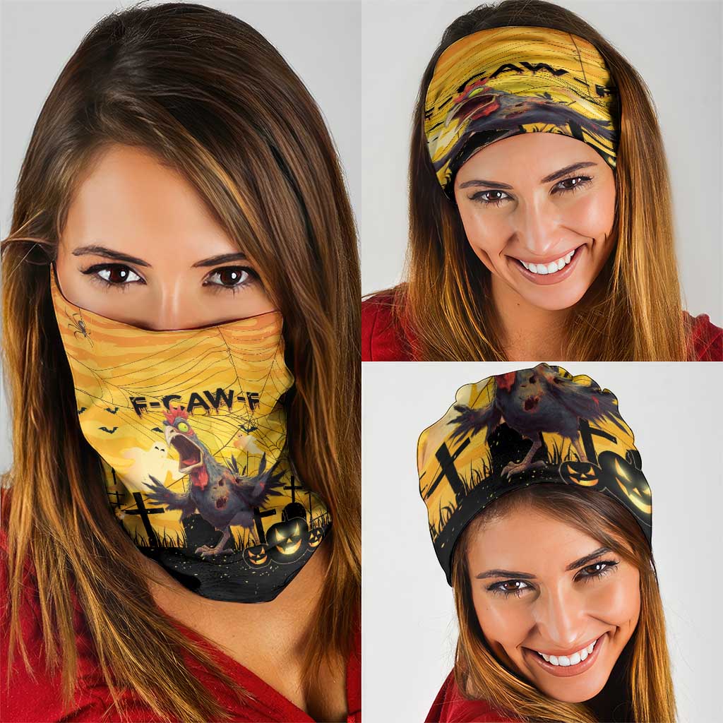 Funny Halloween Zombie Chicken Neck Gaiter F’Caw Scary Poultry - Wonder Print Shop