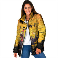 Personalized Funny Halloween Zombie Chicken Padded Jacket F’Caw Scary Poultry - Wonder Print Shop