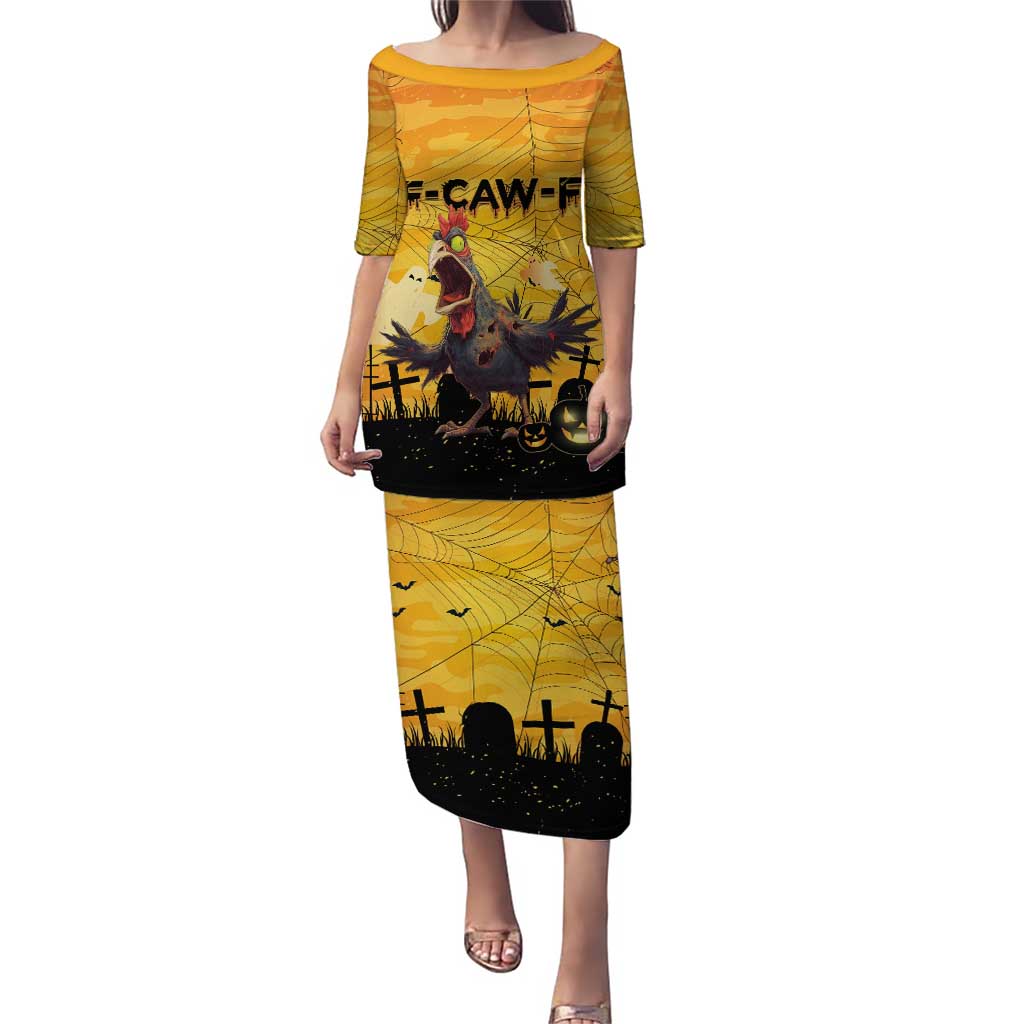 Personalized Funny Halloween Zombie Chicken Puletasi F’Caw Scary Poultry - Wonder Print Shop