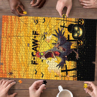 Funny Halloween Zombie Chicken Puzzle F’Caw Scary Poultry - Wonder Print Shop