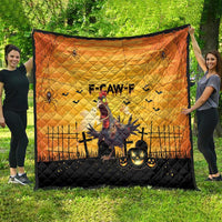 Funny Halloween Zombie Chicken Quilt F’Caw Scary Poultry - Wonder Print Shop
