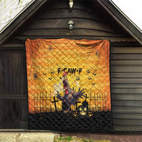 Funny Halloween Zombie Chicken Quilt F’Caw Scary Poultry - Wonder Print Shop