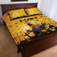 Funny Halloween Zombie Chicken Quilt Bed Set F’Caw Scary Poultry - Wonder Print Shop