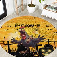 Funny Halloween Zombie Chicken Round Carpet F’Caw Scary Poultry - Wonder Print Shop