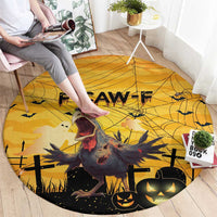Funny Halloween Zombie Chicken Round Carpet F’Caw Scary Poultry - Wonder Print Shop