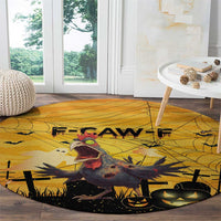 Funny Halloween Zombie Chicken Round Carpet F’Caw Scary Poultry - Wonder Print Shop