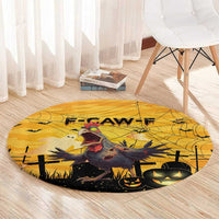 Funny Halloween Zombie Chicken Round Carpet F’Caw Scary Poultry - Wonder Print Shop