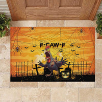 Funny Halloween Zombie Chicken Rubber Doormat F’Caw Scary Poultry - Wonder Print Shop