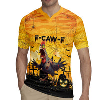 Personalized Funny Halloween Zombie Chicken Rugby Jersey F’Caw Scary Poultry - Wonder Print Shop
