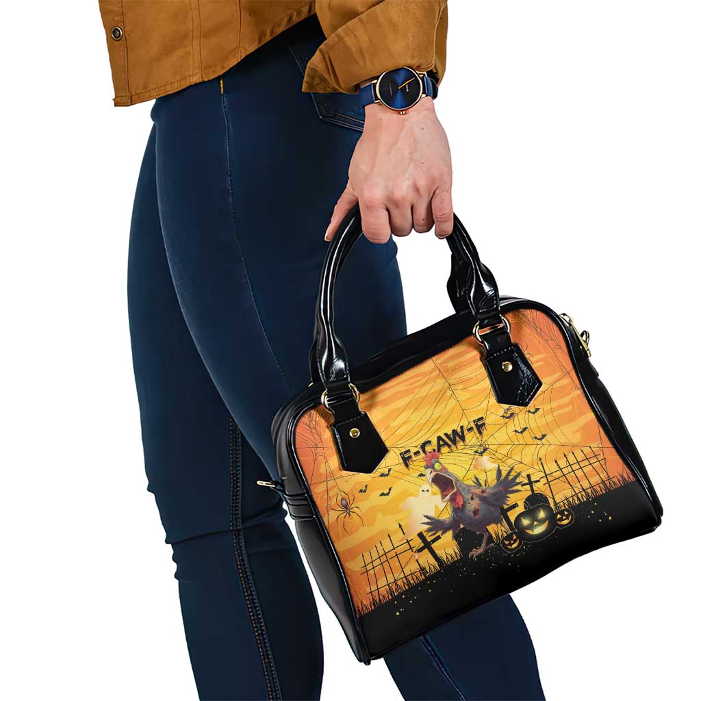 Funny Halloween Zombie Chicken Shoulder Handbag F’Caw Scary Poultry - Wonder Print Shop