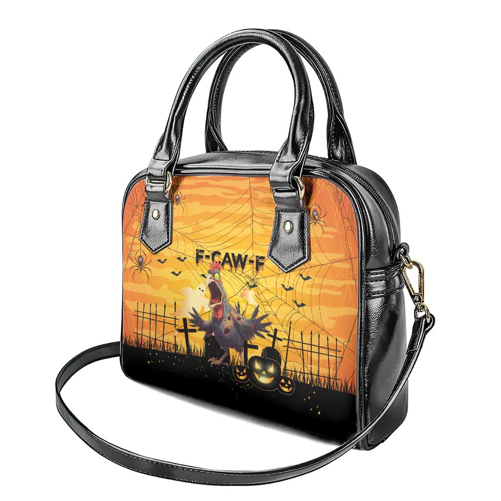 Funny Halloween Zombie Chicken Shoulder Handbag F’Caw Scary Poultry - Wonder Print Shop