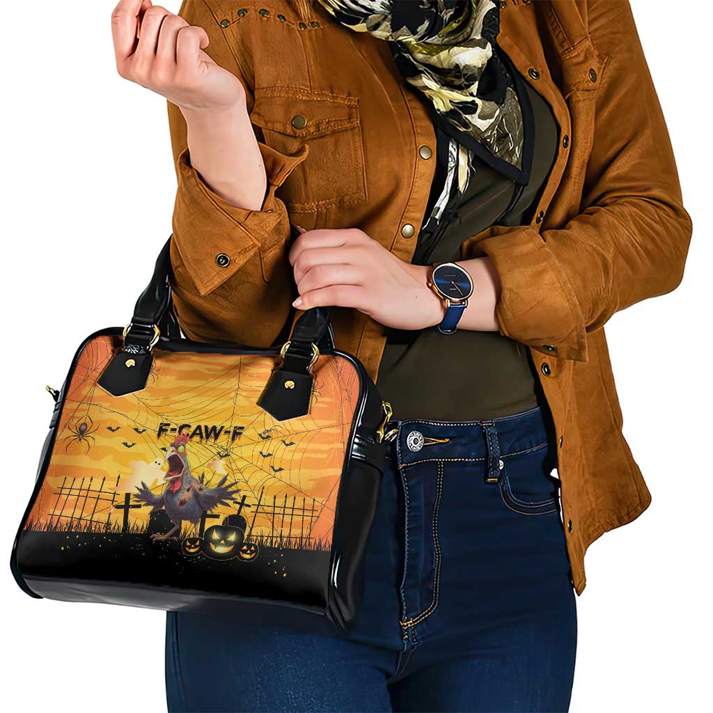 Funny Halloween Zombie Chicken Shoulder Handbag F’Caw Scary Poultry - Wonder Print Shop