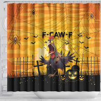 Funny Halloween Zombie Chicken Shower Curtain F’Caw Scary Poultry - Wonder Print Shop