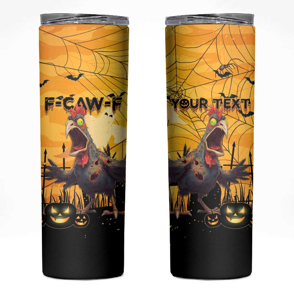 Personalized Funny Halloween Zombie Chicken Skinny Tumbler F’Caw Scary Poultry - Wonder Print Shop