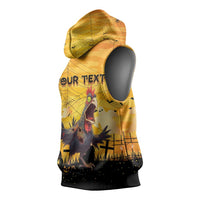 Personalized Funny Halloween Zombie Chicken Sleeveless Hoodie F’Caw Scary Poultry - Wonder Print Shop
