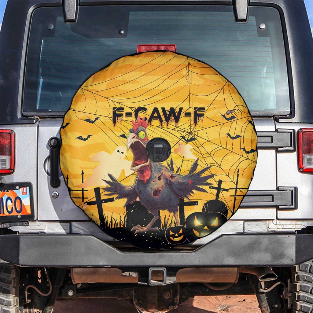 Funny Halloween Zombie Chicken Spare Tire Cover F’Caw Scary Poultry - Wonder Print Shop