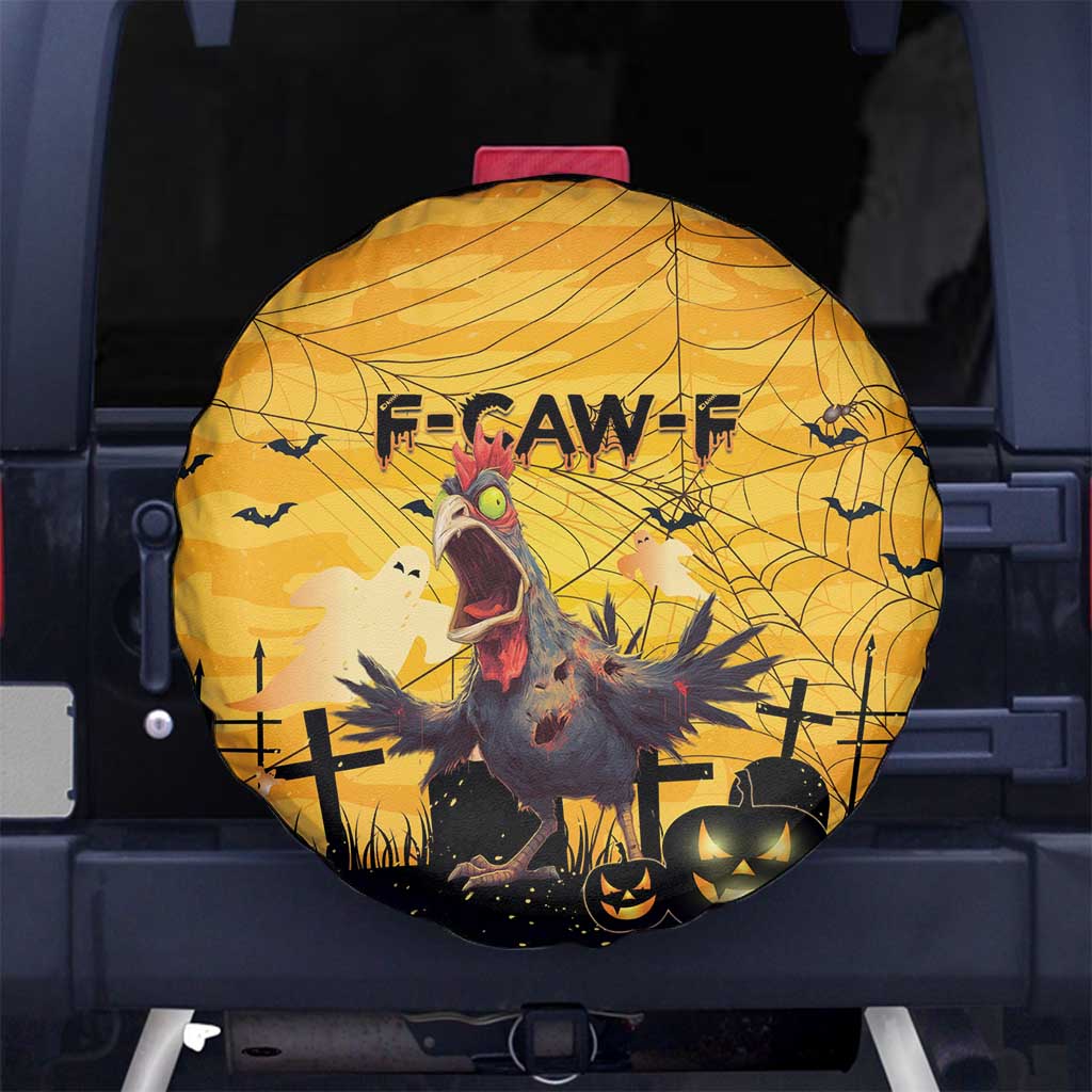 Funny Halloween Zombie Chicken Spare Tire Cover F’Caw Scary Poultry - Wonder Print Shop