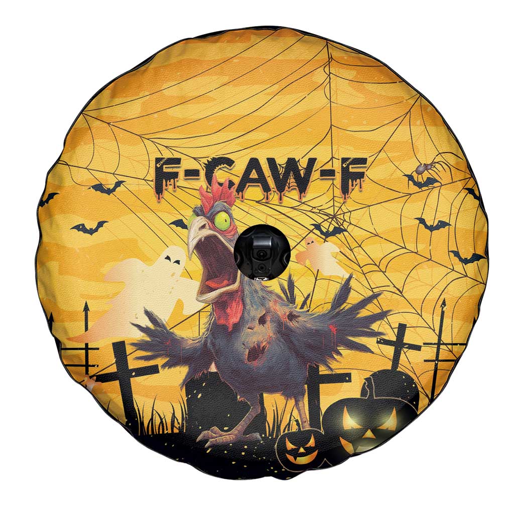 Funny Halloween Zombie Chicken Spare Tire Cover F’Caw Scary Poultry - Wonder Print Shop